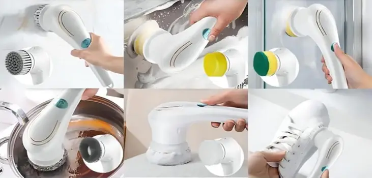 collage of surfaces MultiBrush Pro can clean